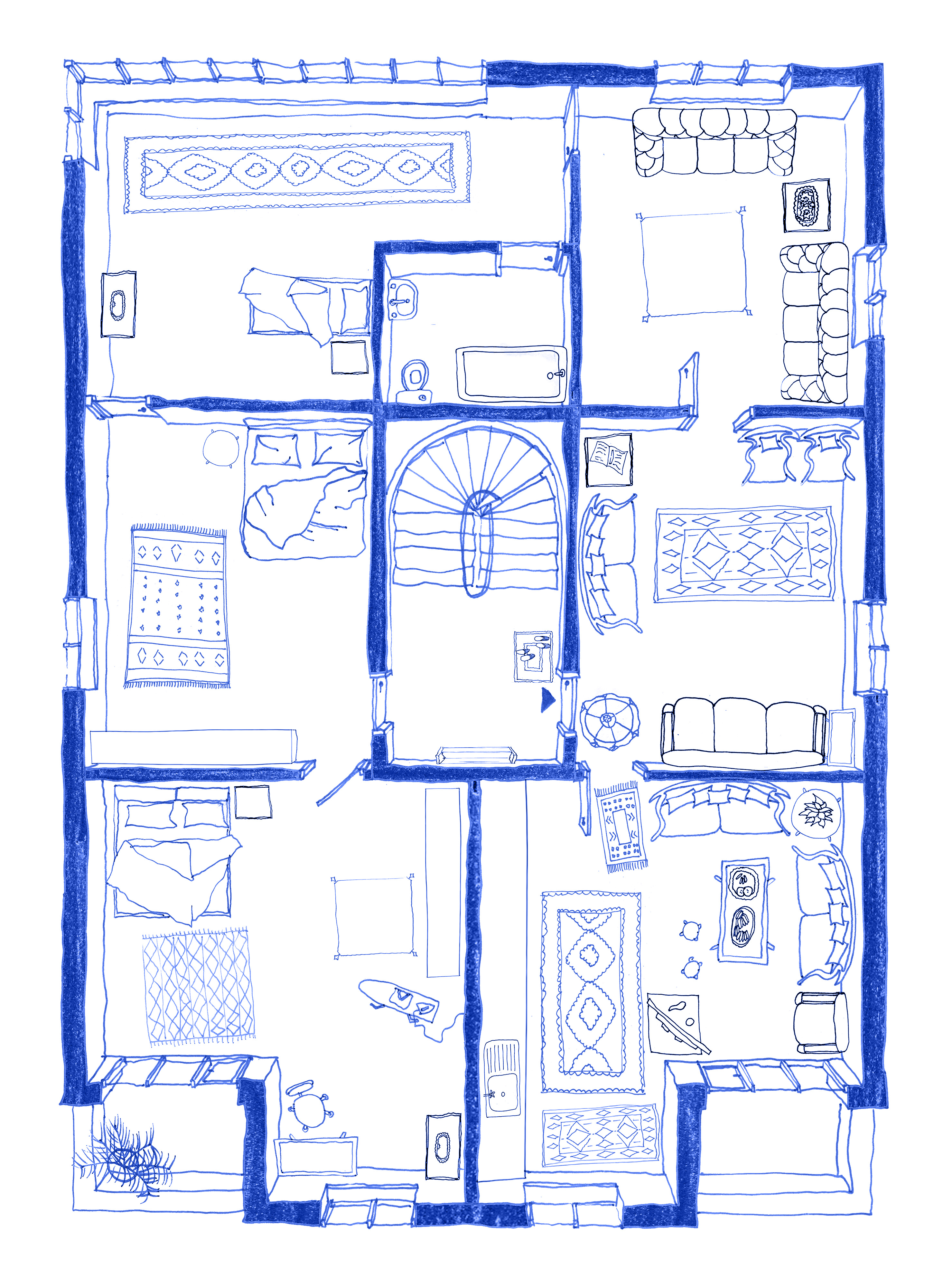 A drawing of the Yap Sat by Leyla Hepsaydir